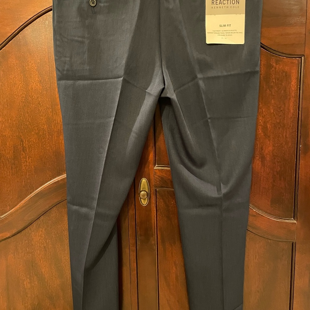 Kenneth Cole Reaction Slim Fit Navy Pants